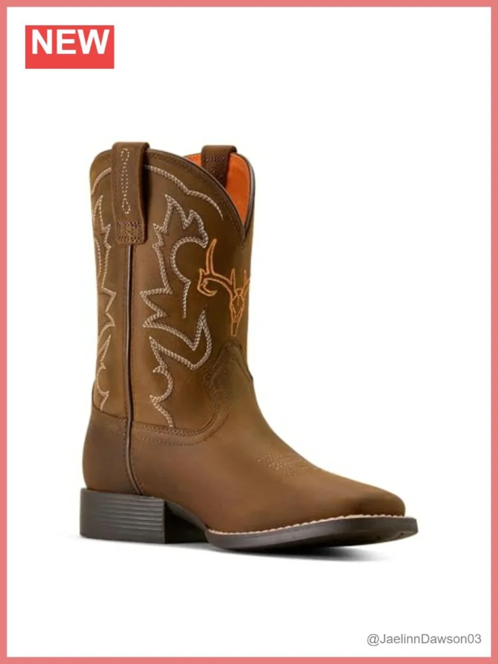 Ariat Kids Western Boots Square Toe Leather Calf High Pull-On